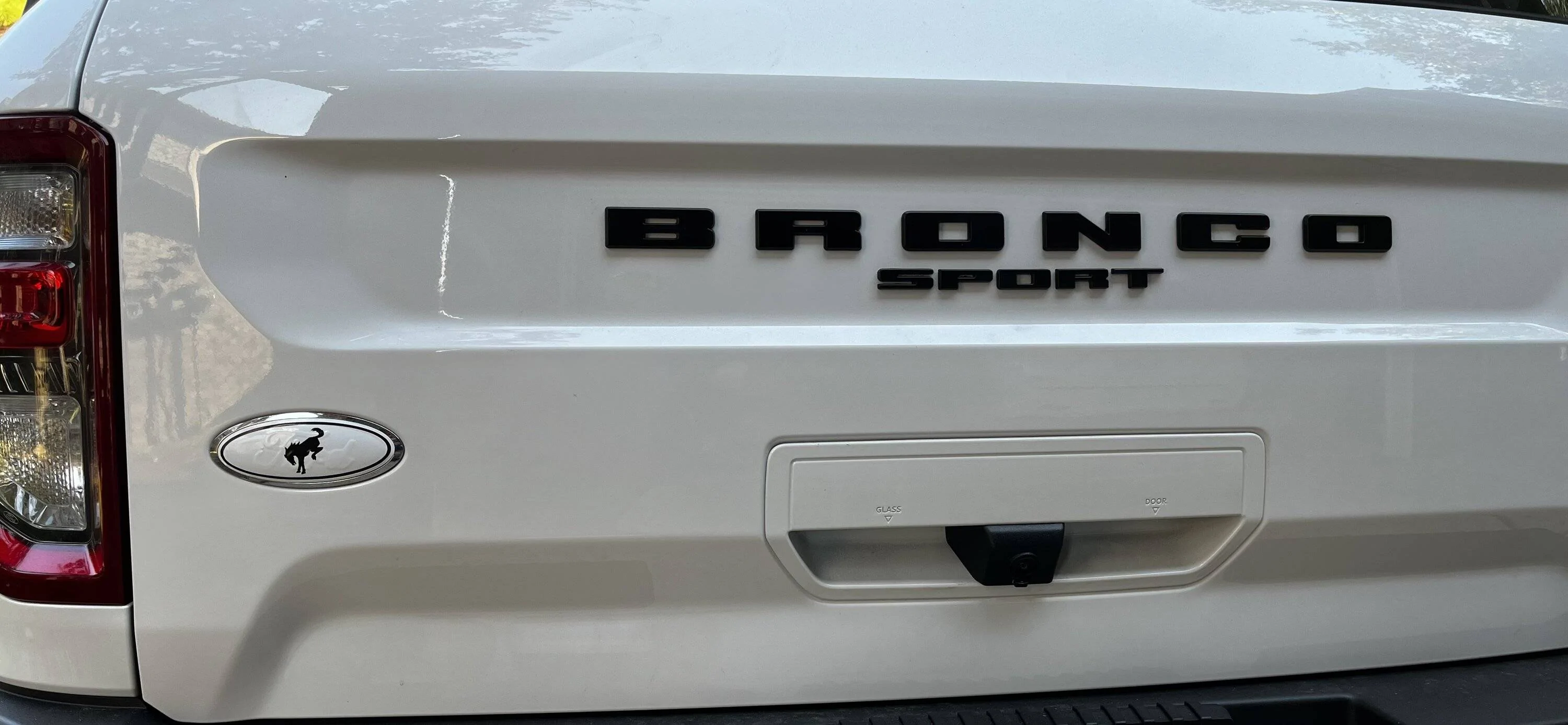 Installing new lettering on the tailgate of Bronco Sport factory