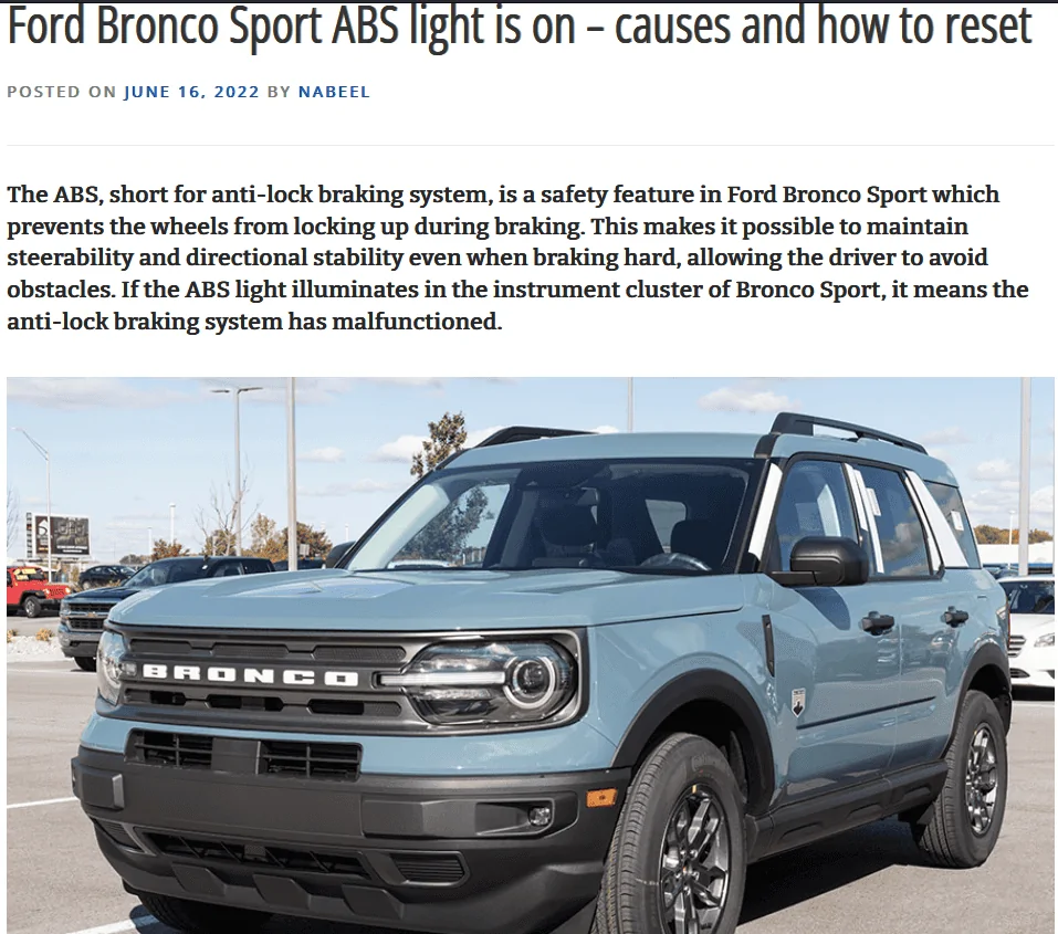 "Check Brake System" 2021+ Ford Bronco Sport Forum