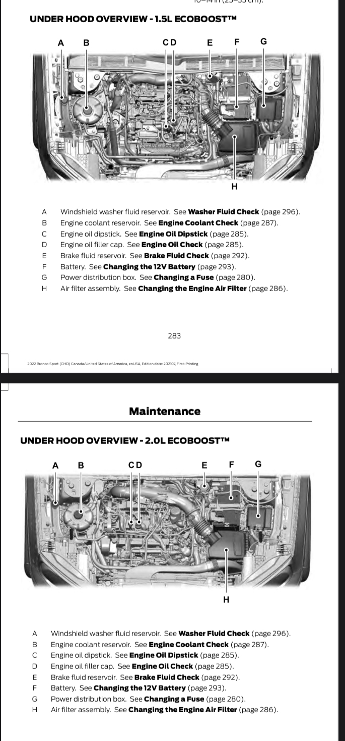 Ford Bronco Sport Color coded 1.5L engine parts diagram -- Identifying crucial engine components 1686592072331