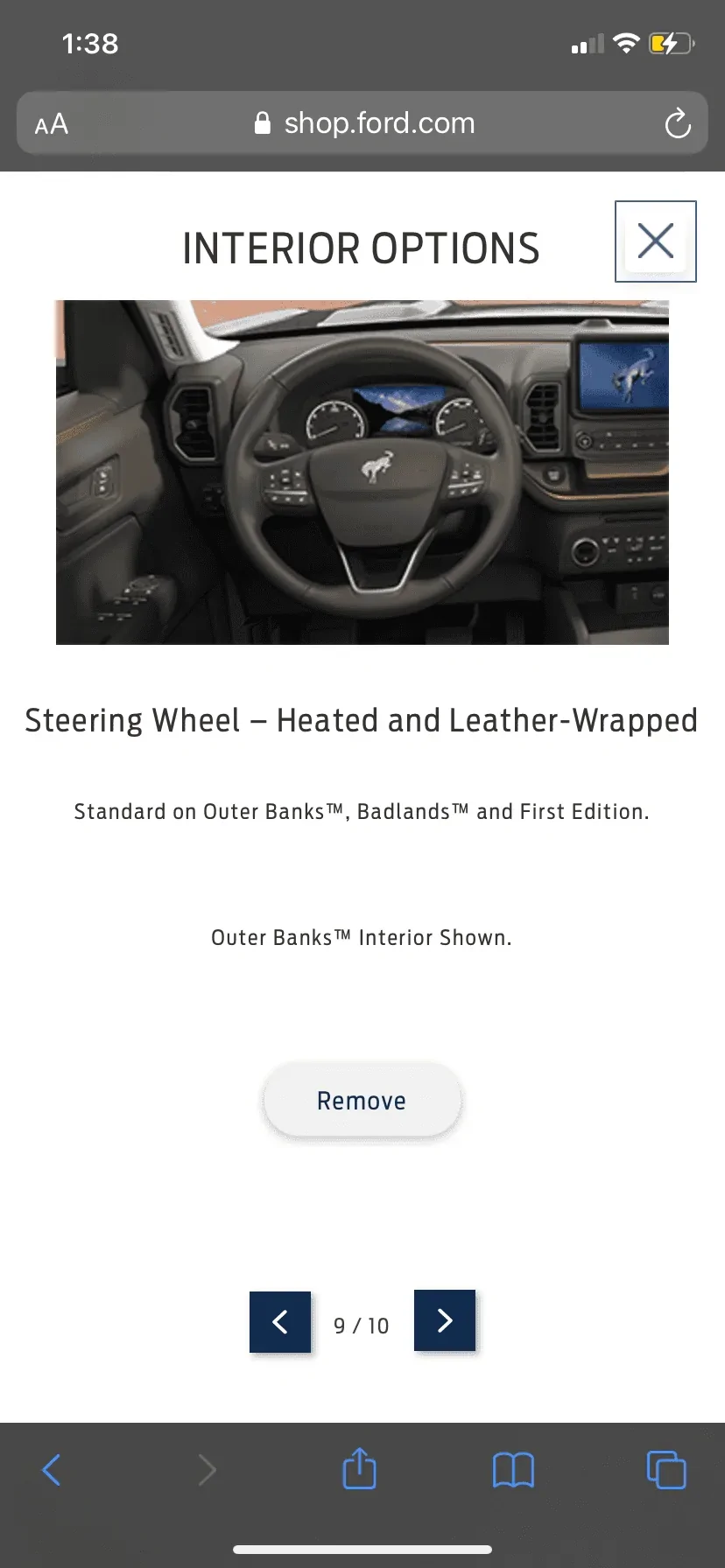 Need quick favor Show me heated steering wheel? 2021+ Ford Bronco