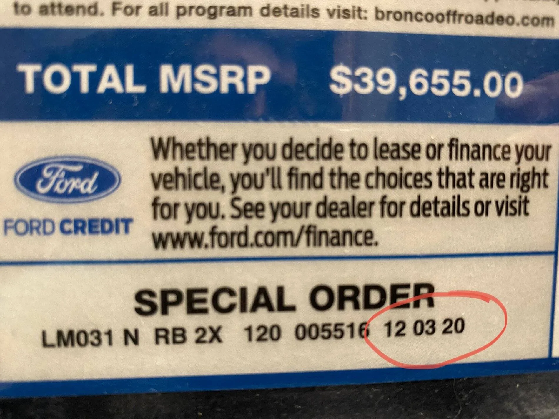 Window Sticker Dates 2021+ Ford Bronco Sport Forum