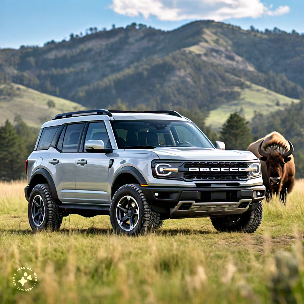 Ford Bronco Sport /imagine a Bronco Sport using Meta AI ? ford_bronco_sport_with_bison_in_the_background