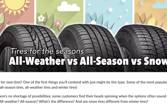 All-Weather vs. All-Season vs. Winter Tires