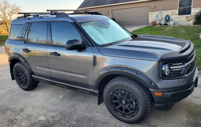 Bushwacker flares and hood deflector installed today.