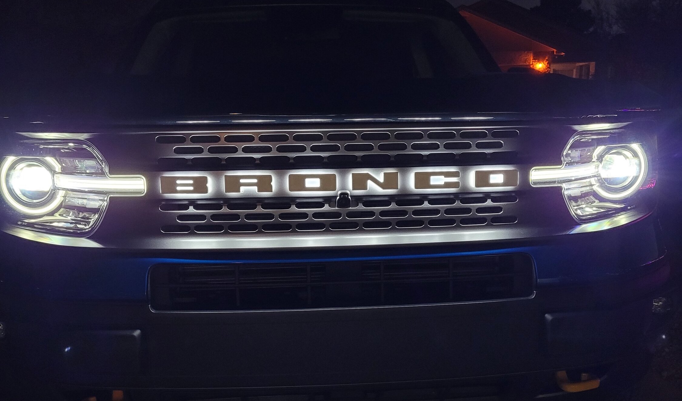 Oracle LED Grille Bronco Lettering Installed on Bronco Sport